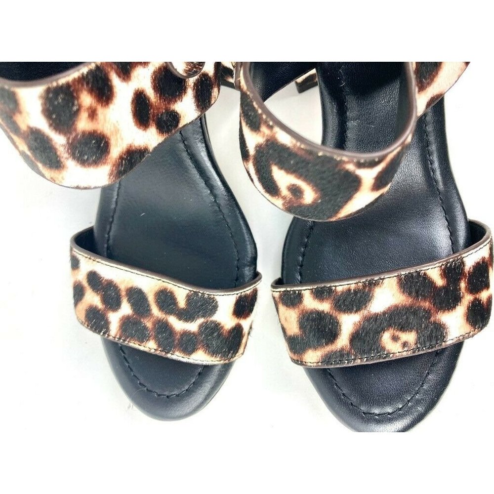 Joie Black/Tan/Brown Calf Hair High Heels / Sandals US 5 1/2 5.5 e36 - Picture 6 of 7